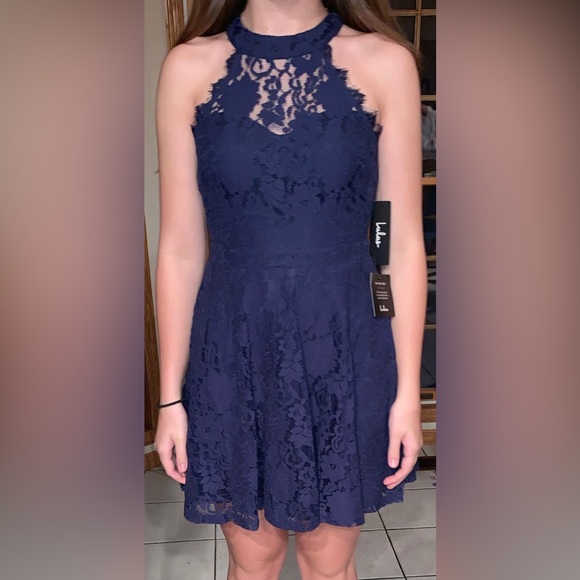 lulus homecoming dress. navy blue/dark blue. size small - Picture 2 of 5